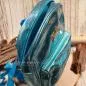 Preview: Rucksack Kinder blau glitzer Schimmer PVC abwaschbar - rucksack kinder blau pvc polyester glaenzend (1)